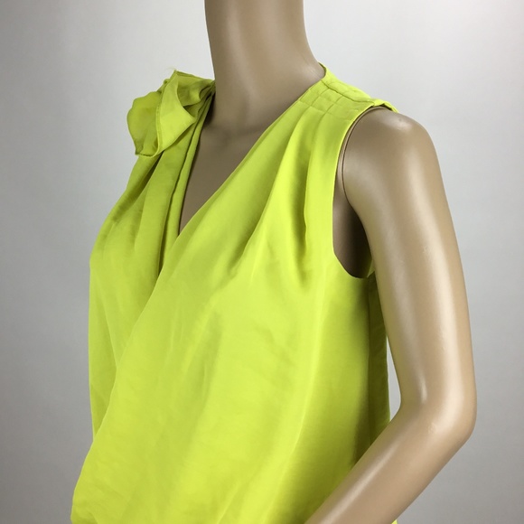 Rachel Rachel Roy Yellow Sleeveless Faux Wrap Top - Picture 4 of 7